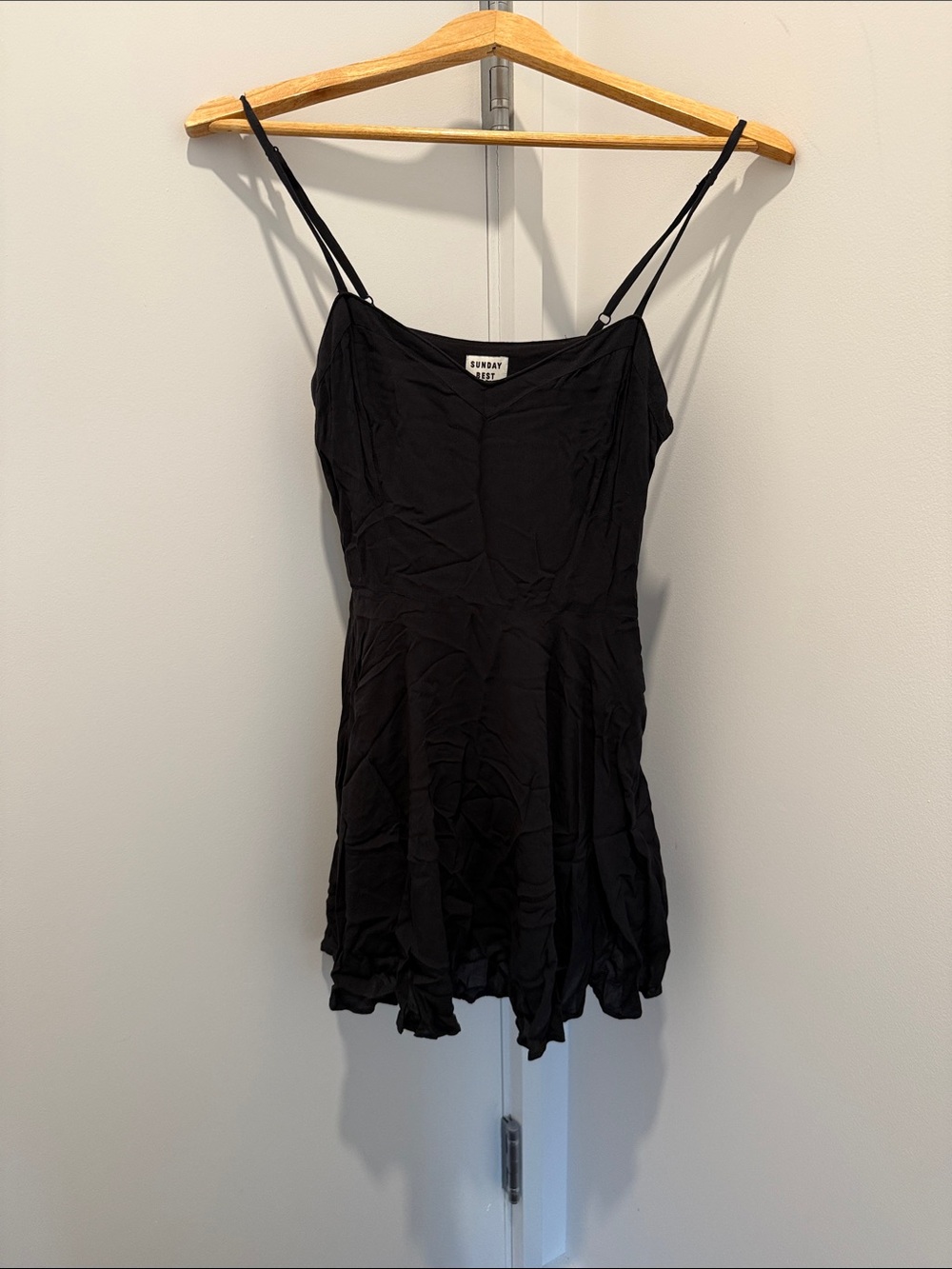 Sunday Best Black Spaghetti Strap Mini Dress